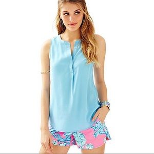 Lilly Pulitzer blue Flowy top With hidden buttons